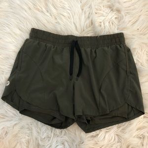 Army green athletic shorts